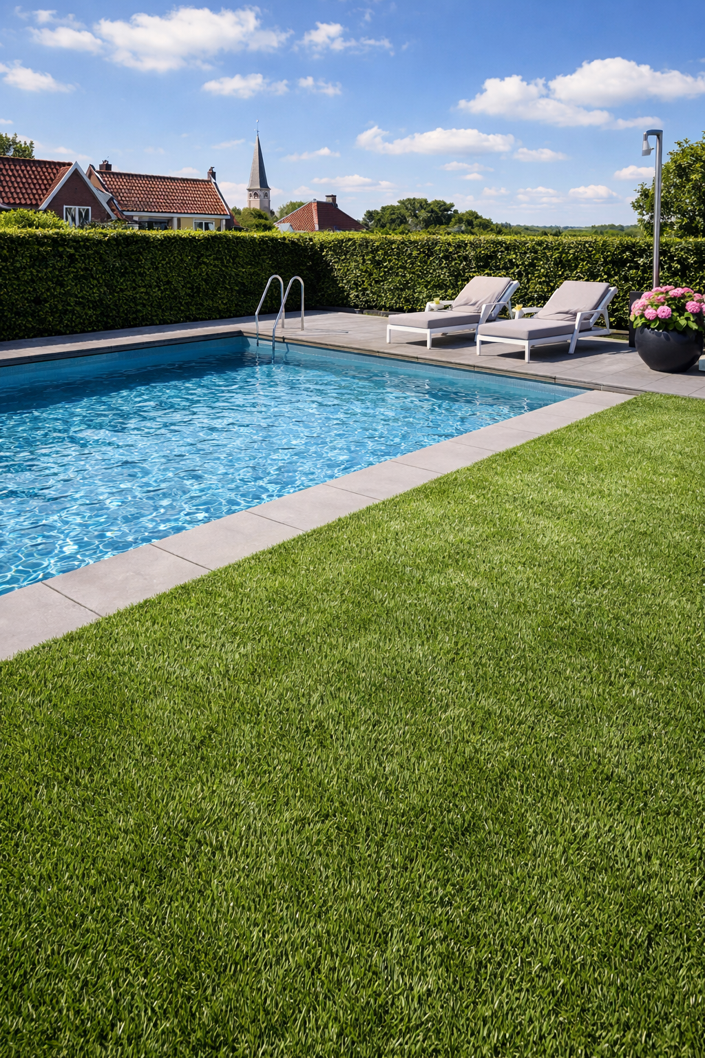 Kunstgras voor bij het zwembad